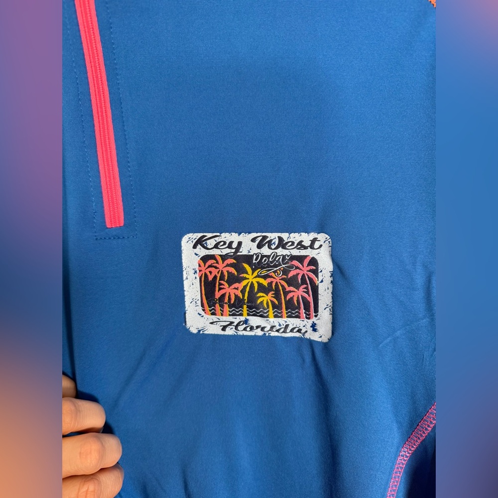 Banana Boat Rash Guard Swimming Shirt Blue Pink Green Neon Zipper Women XL - Picture 5 of 7